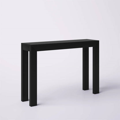 Mesa consola / mesa auxiliar de madera maciza moderna con acabado en negro