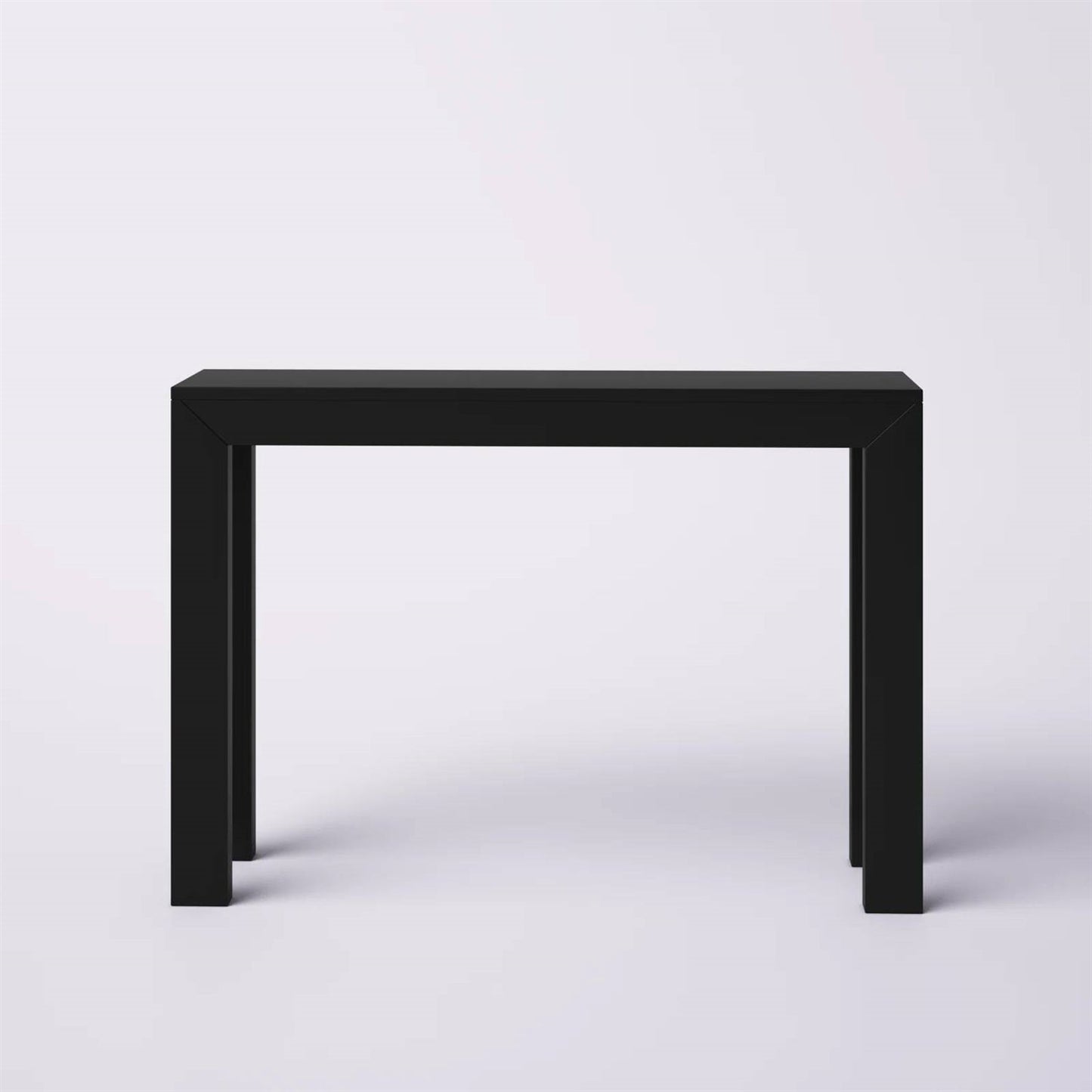 Mesa consola / mesa auxiliar de madera maciza moderna con acabado en negro