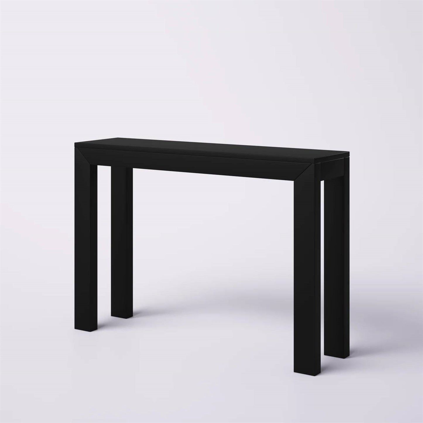 Mesa consola / mesa auxiliar de madera maciza moderna con acabado en negro