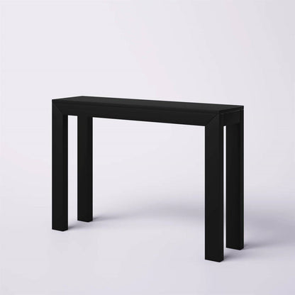 Mesa consola / mesa auxiliar de madera maciza moderna con acabado en negro