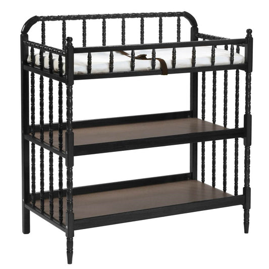 Changing Table in Black Wood Finish with 1-inch Waterproof Changing Pad - Tampa Home & Garden Store
