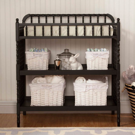 Changing Table in Black Wood Finish with 1-inch Waterproof Changing Pad - Tampa Home & Garden Store