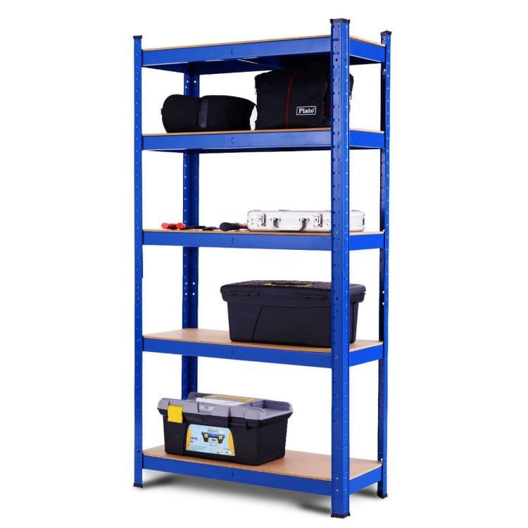 Estantería Metálica Resistente Azul de 5 Niveles Ajustable para Garaje