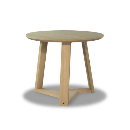 Mesa de comedor redonda escandinava de madera maciza de 36 pulgadas en color rubio