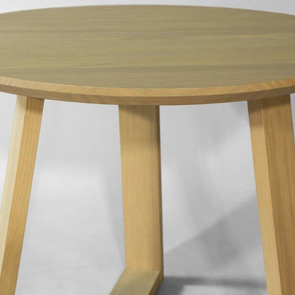 Mesa de comedor redonda escandinava de madera maciza de 36 pulgadas en color rubio
