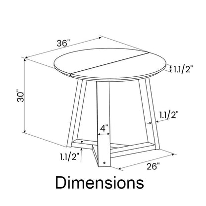Mesa de comedor redonda escandinava de madera maciza de 36 pulgadas en color rubio