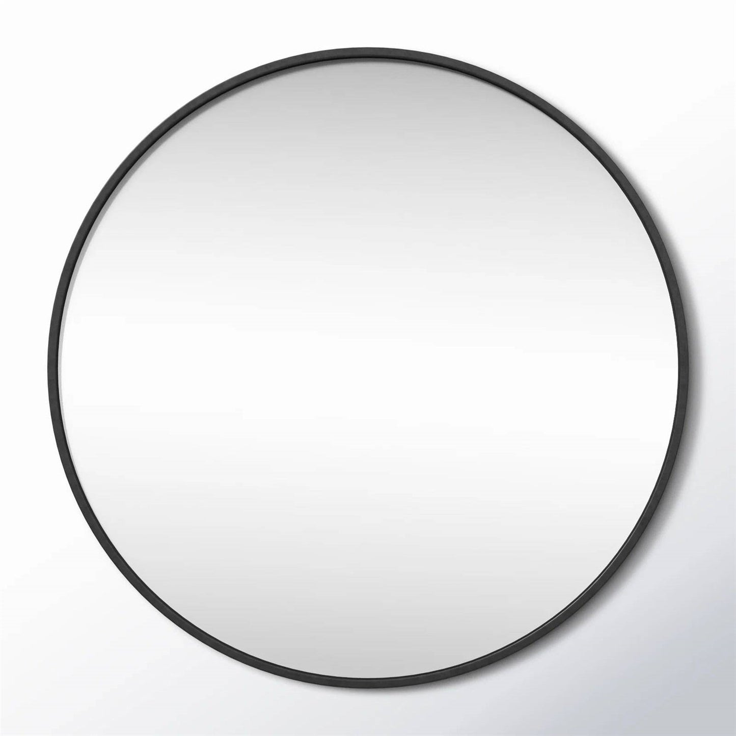 Espejo de pared redondo negro de 18 pulgadas - Espejo decorativo para sala de estar, dormitorio y baño