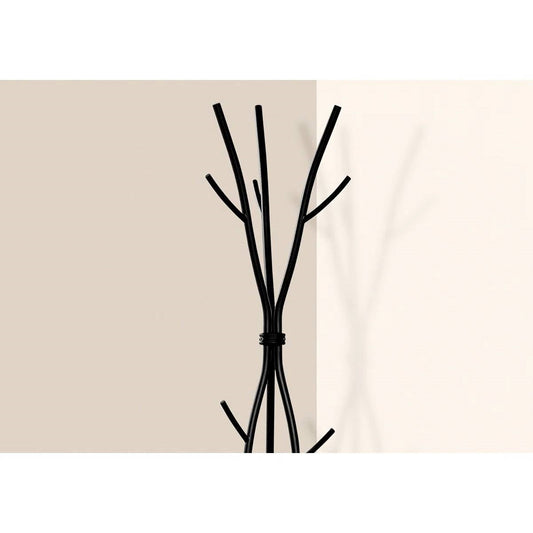 74-inch Freestanding Black Metal Coat Rack Entryway Hall Tree Umbrella Stand - Tampa Home & Garden Store