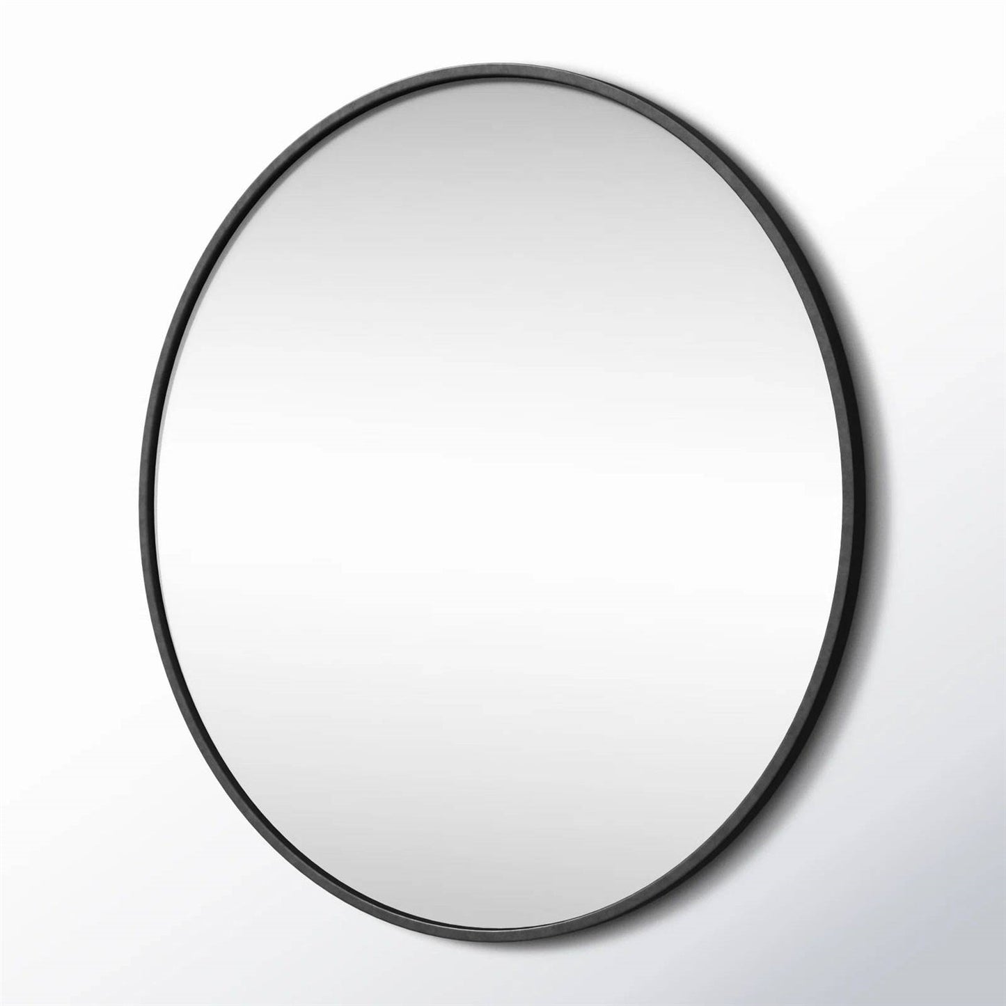 Espejo de pared redondo de 39 pulgadas en negro - Espejo decorativo para sala de estar, dormitorio y baño