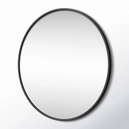 Espejo de pared redondo de 39 pulgadas en negro - Espejo decorativo para sala de estar, dormitorio y baño