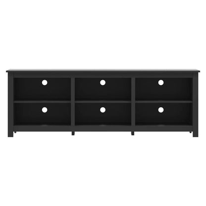 Farmhouse TV Stand in Black Wood Finish - for TVs up to 70-inch