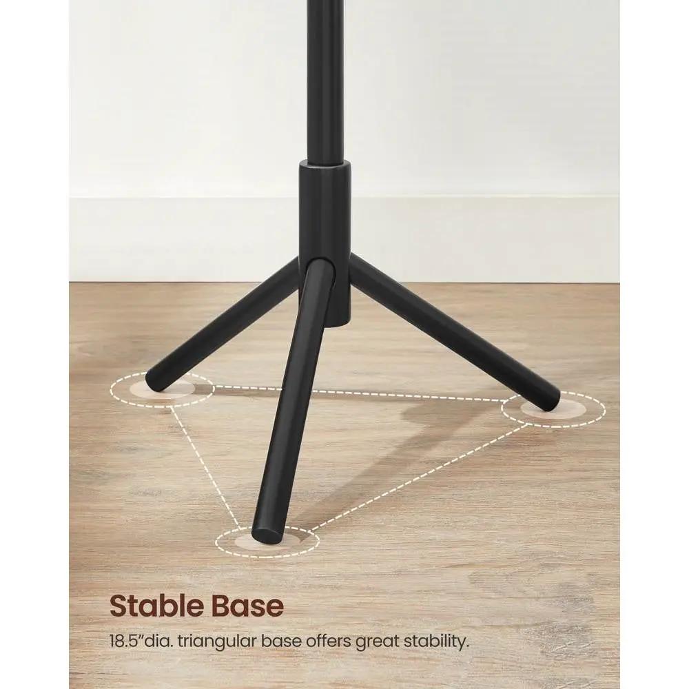 Modern Solid Wood Coat Rack in black finish with a stable 18.5in triangular base on Tampa Home & Garden Store