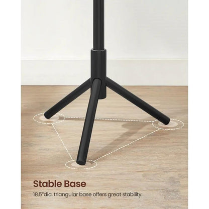 Modern Solid Wood Coat Rack in black finish with a stable 18.5in triangular base on Tampa Home & Garden Store