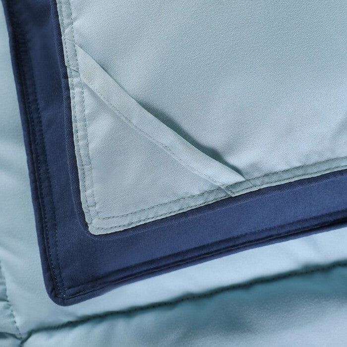 Juego de edredón tradicional reversible de microfibra de 3 piezas para cama individual/individual XL en azul marino