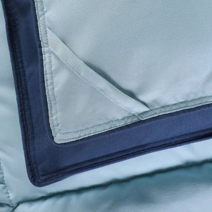 Juego de edredón tradicional reversible de microfibra de 3 piezas para cama individual/individual XL en azul marino