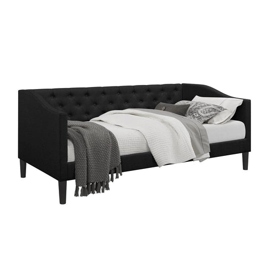 Twin size Modern Black Fabric Upholstered Button-Tufted Daybed - Tampa Home & Garden Store