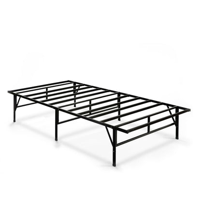 Base de cama de plataforma metálica resistente Twin XL en negro