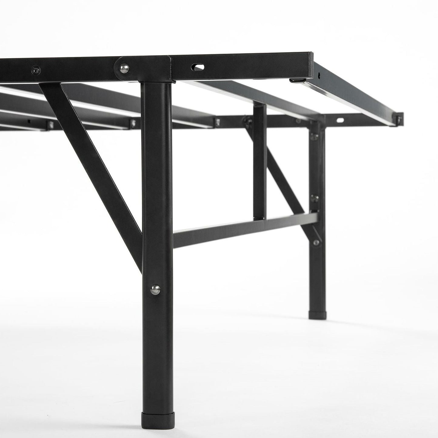 Base de cama de plataforma metálica resistente Twin XL en negro