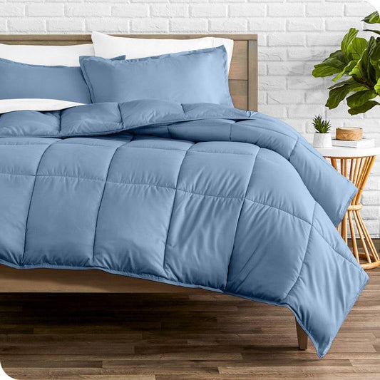 Queen Size All Season Super Soft Down Alternative Comforter Set Blue - Tampa Home & Garden Store