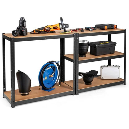 Estante de almacenamiento de garaje de servicio pesado negro de 5 niveles y 60 pulgadas, ajustable