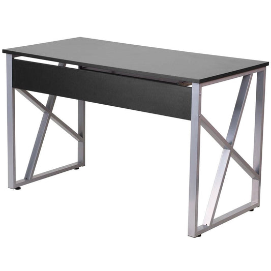 Contemporary Black Laminate Office Computer Desk with Keyboard Tray - Tampa Home & Garden Store