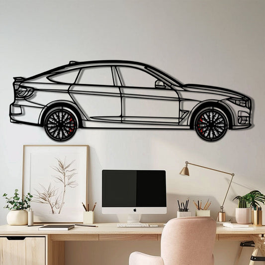 BMW 330 GT F34 Metal Car Wall Art with Rotating Wheels - Gran Turismo Silhouette Decor - Interactive Automotive Wall Art - KAFMEKA103 - Tampa Home & Garden Store