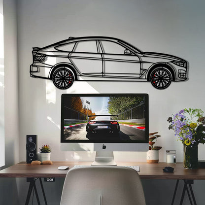 BMW 330 GT F34 Metal Car Wall Art with Rotating Wheels - Gran Turismo Silhouette Decor - Interactive Automotive Wall Art - KAFMEKA103 - Tampa Home & Garden Store