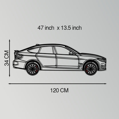 BMW 330 GT F34 Metal Car Wall Art with Rotating Wheels - Gran Turismo Silhouette Decor - Interactive Automotive Wall Art - KAFMEKA103 - Tampa Home & Garden Store