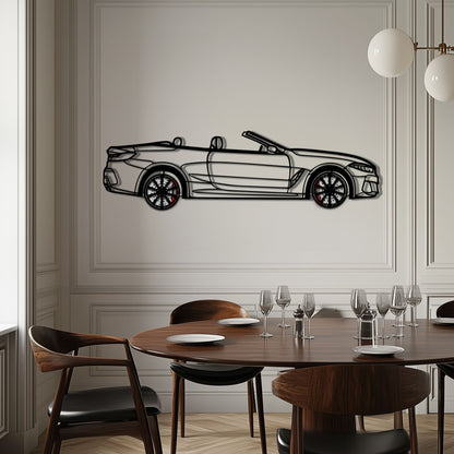 BMW 850i Metal Car Wall Art with Rotating Wheels - Luxury Grand Tourer Silhouette - Interactive Automotive Wall Decor - KAFMEKA105 - Tampa Home & Garden Store