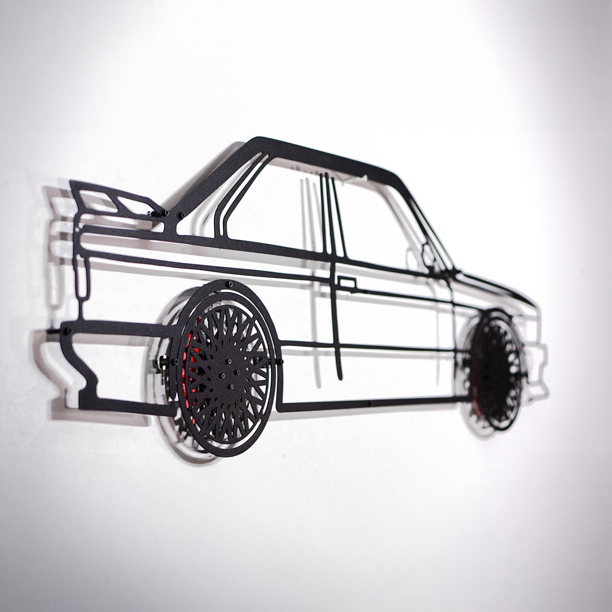 BMW E30 M3 Wall Art – Classic Steel Silhouette with Spinning Wheels -KAFMEKA013 - Tampa Home & Garden Store