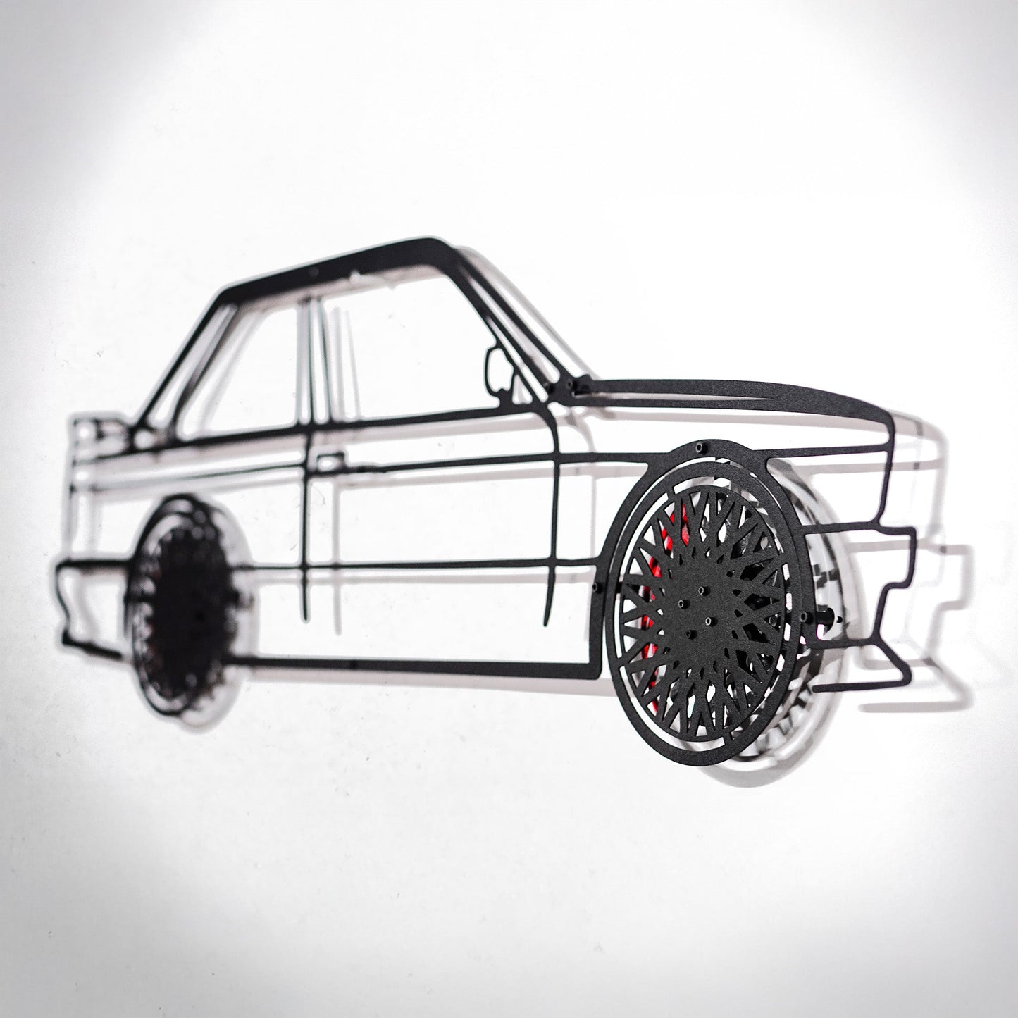 BMW E30 M3 Wall Art – Classic Steel Silhouette with Spinning Wheels -KAFMEKA013 - Tampa Home & Garden Store