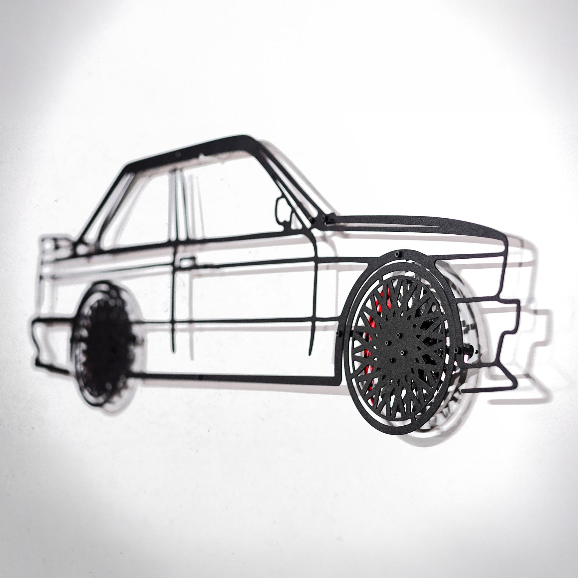 BMW E30 M3 Wall Art – Classic Steel Silhouette with Spinning Wheels -KAFMEKA013 - Tampa Home & Garden Store
