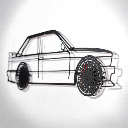 BMW E30 M3 Wall Art – Classic Steel Silhouette with Spinning Wheels -KAFMEKA013 - Tampa Home & Garden Store