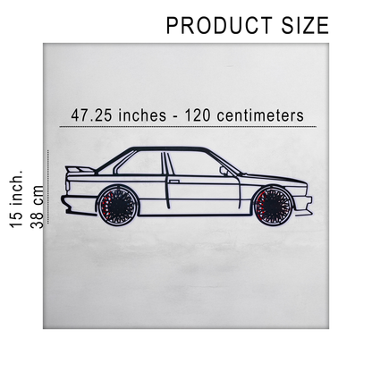 BMW E30 M3 Wall Art – Classic Steel Silhouette with Spinning Wheels -KAFMEKA013 - Tampa Home & Garden Store