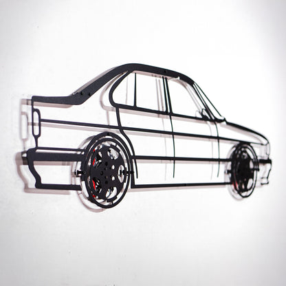 BMW E34 M5 Wall Art – Classic Steel Silhouette with Spinning Wheels-KAFMEKA014 - Tampa Home & Garden Store