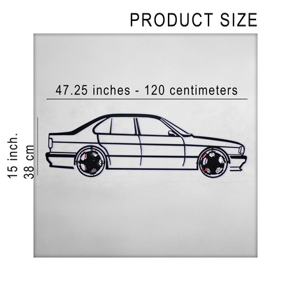 BMW E34 M5 Wall Art – Classic Steel Silhouette with Spinning Wheels-KAFMEKA014 - Tampa Home & Garden Store