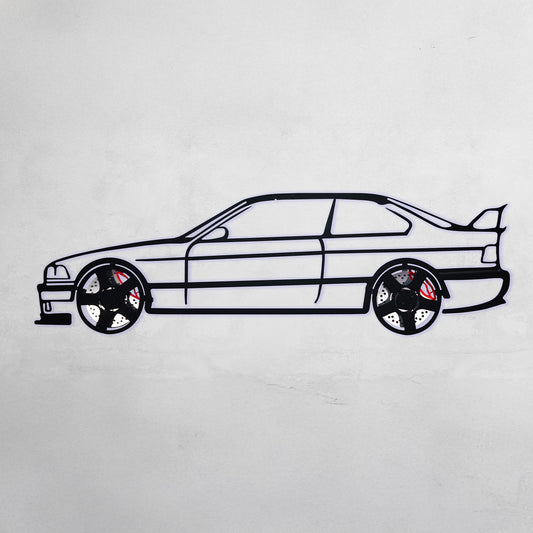 BMW E36 M3 Wall Art – Classic Steel Silhouette with Spinning Wheels-KAFMEKA015 - Tampa Home & Garden Store