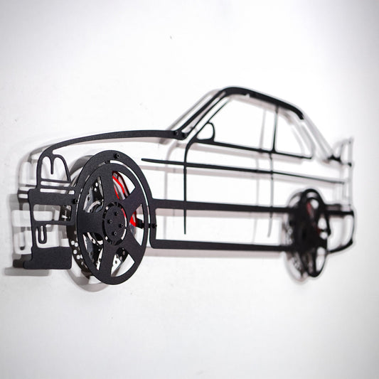 BMW E36 M3 Wall Art – Classic Steel Silhouette with Spinning Wheels-KAFMEKA015 - Tampa Home & Garden Store