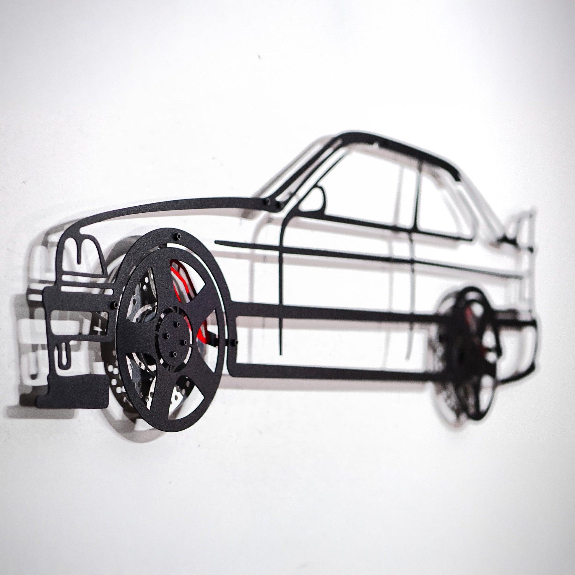 BMW E36 M3 Wall Art – Classic Steel Silhouette with Spinning Wheels-KAFMEKA015 - Tampa Home & Garden Store