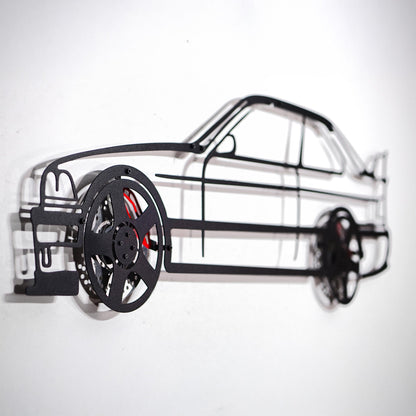 BMW E36 M3 Wall Art – Classic Steel Silhouette with Spinning Wheels-KAFMEKA015 - Tampa Home & Garden Store