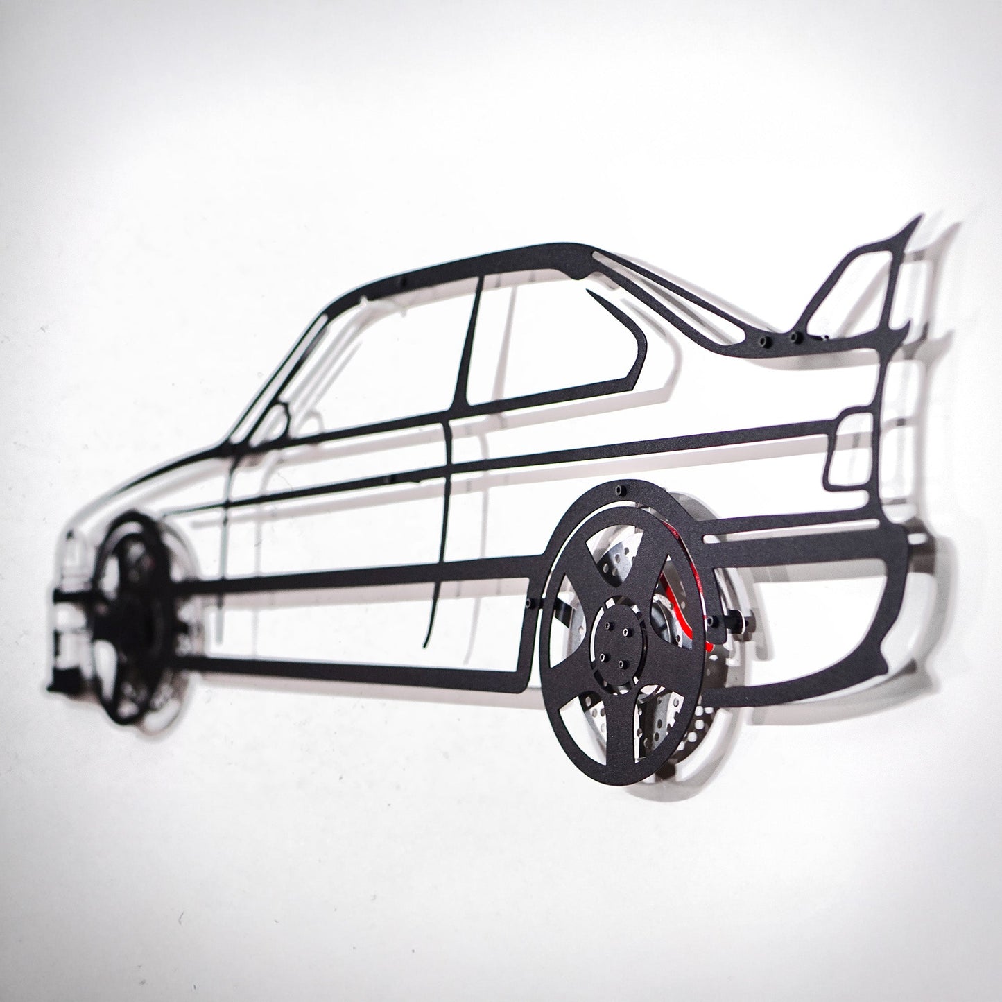 BMW E36 M3 Wall Art – Classic Steel Silhouette with Spinning Wheels-KAFMEKA015 - Tampa Home & Garden Store