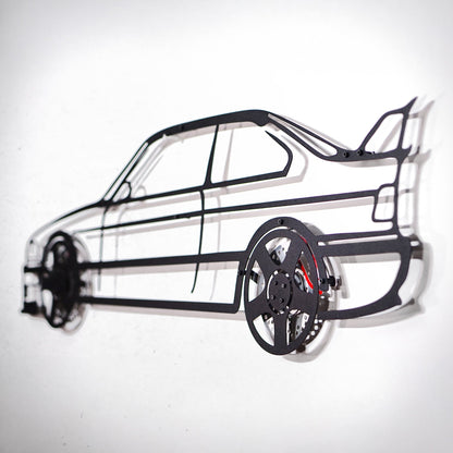 BMW E36 M3 Wall Art – Classic Steel Silhouette with Spinning Wheels-KAFMEKA015 - Tampa Home & Garden Store
