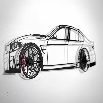 BMW M3 Wall Art – F80 Steel Silhouette with Spinning Wheels-KAFMEKA017 - Tampa Home & Garden Store