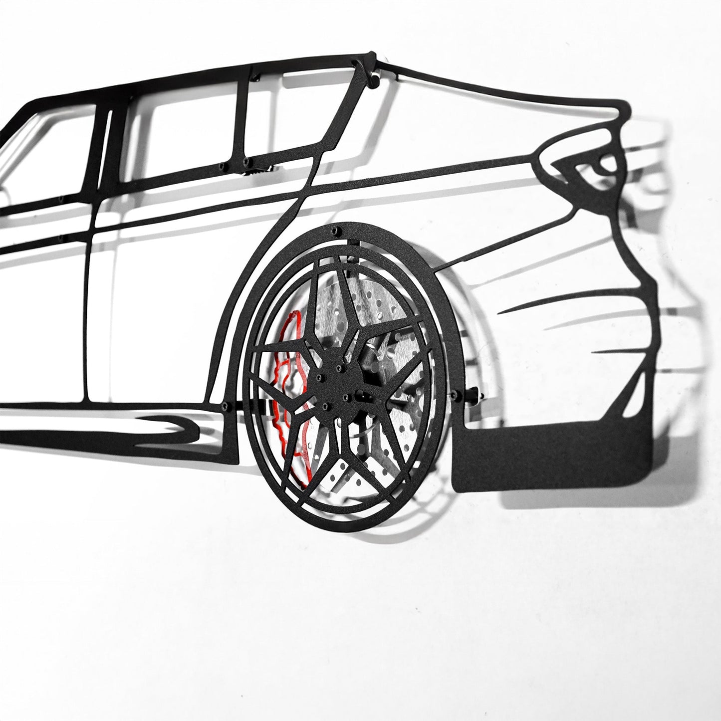 BMW M3 Wall Art – F80 Steel Silhouette with Spinning Wheels-KAFMEKA017 - Tampa Home & Garden Store