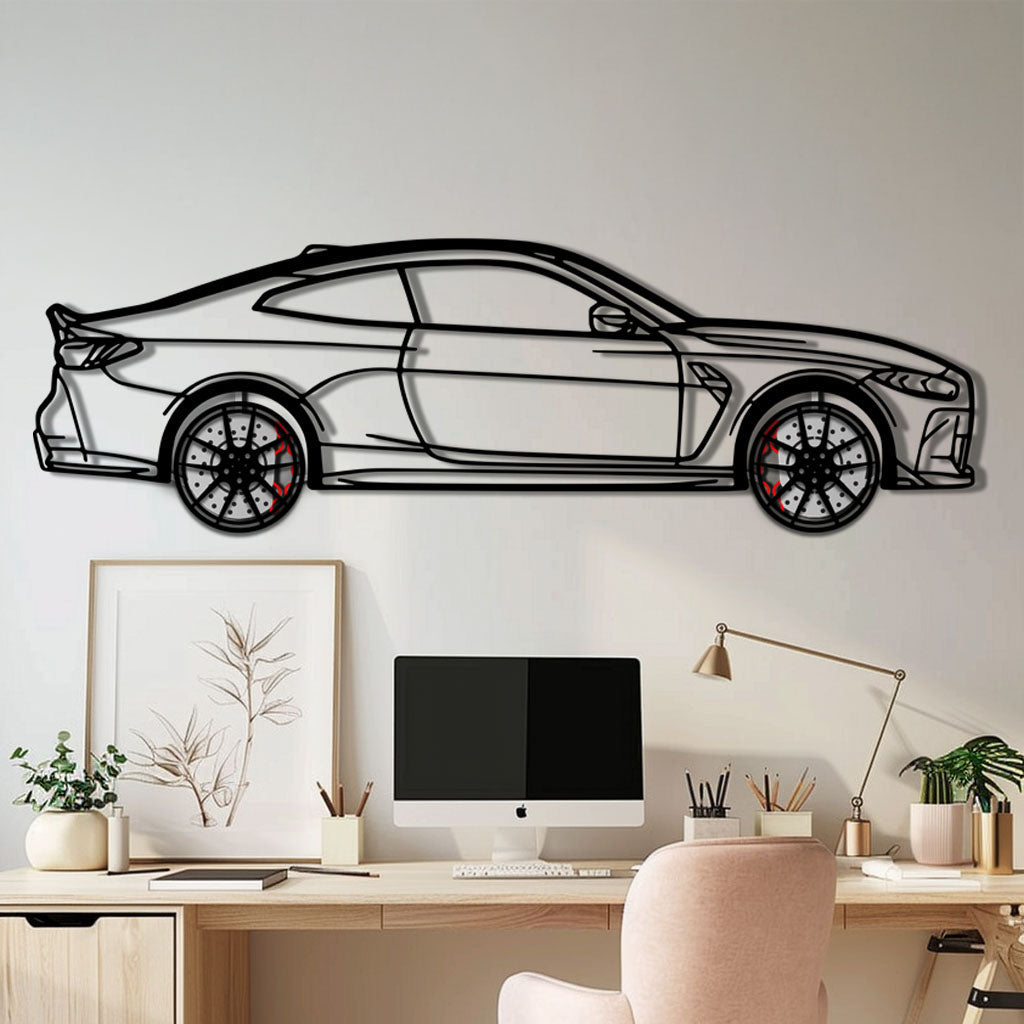 BMW M4 CSL Metal Car Wall Art with Rotating Wheels - Limited Edition G82 Silhouette - Interactive Automotive Wall Art - KAFMEKA108 - Tampa Home & Garden Store