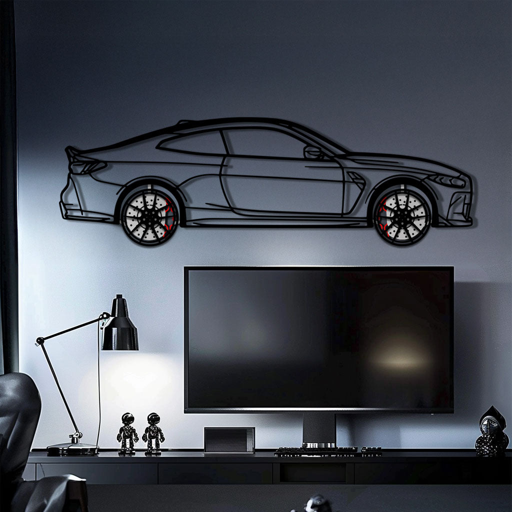 BMW M4 CSL Metal Car Wall Art with Rotating Wheels - Limited Edition G82 Silhouette - Interactive Automotive Wall Art - KAFMEKA108 - Tampa Home & Garden Store