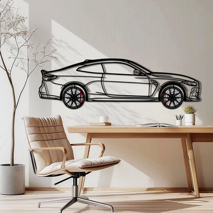 BMW M4 CSL Metal Car Wall Art with Rotating Wheels - Limited Edition G82 Silhouette - Interactive Automotive Wall Art - KAFMEKA108 - Tampa Home & Garden Store