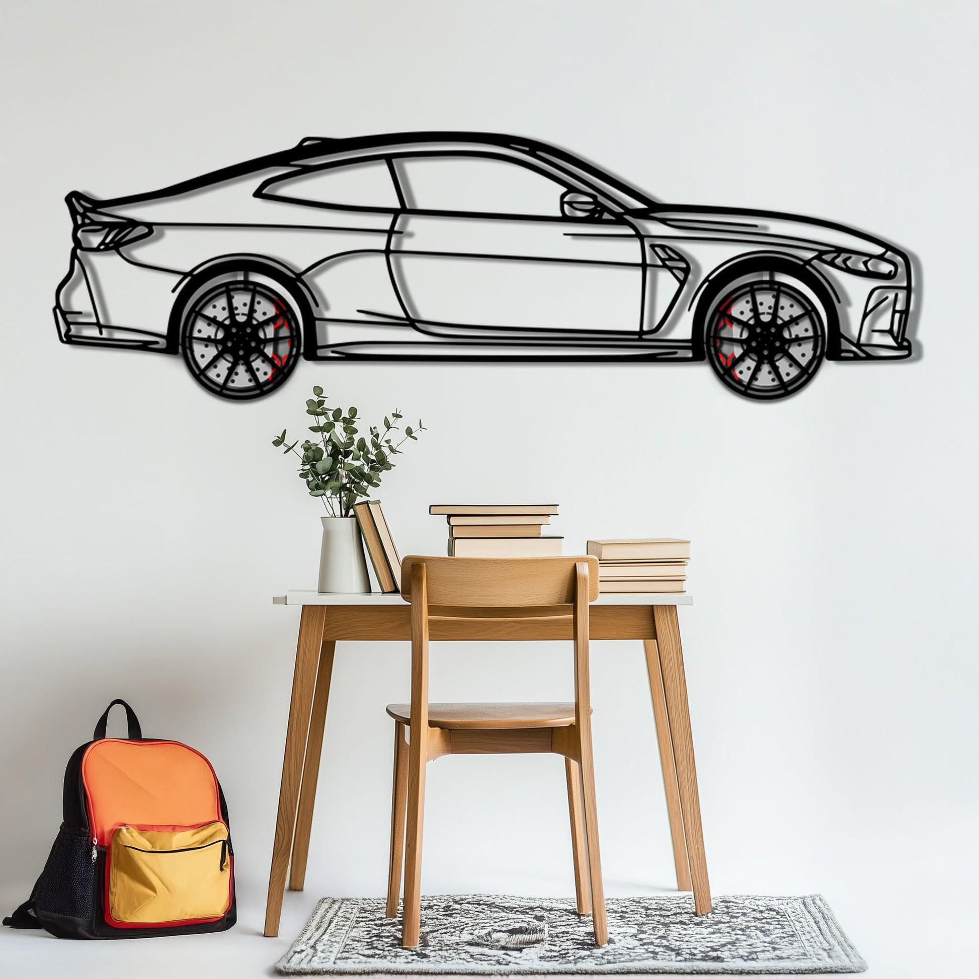 BMW M4 CSL Metal Car Wall Art with Rotating Wheels - Limited Edition G82 Silhouette - Interactive Automotive Wall Art - KAFMEKA108 - Tampa Home & Garden Store
