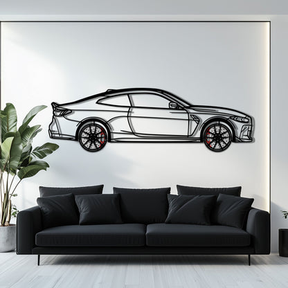 BMW M4 CSL Metal Car Wall Art with Rotating Wheels - Limited Edition G82 Silhouette - Interactive Automotive Wall Art - KAFMEKA108 - Tampa Home & Garden Store