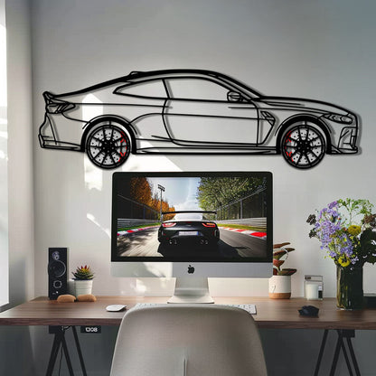 BMW M4 CSL Metal Car Wall Art with Rotating Wheels - Limited Edition G82 Silhouette - Interactive Automotive Wall Art - KAFMEKA108 - Tampa Home & Garden Store